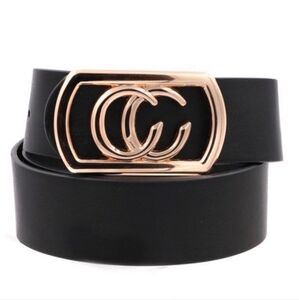 Gold Buckle Black Belt Accessories
